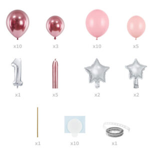 Ballonstrauss 1. Geburtstag, rosa