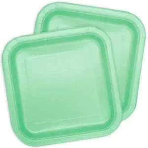 Mintgrüne Pappteller quadratisch